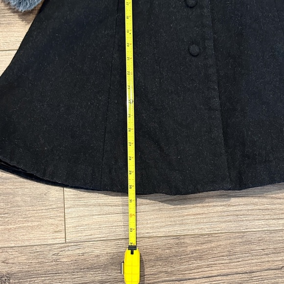 Florence Eisman Girls 6 Gray/Black Dressy Coat with Faux Fur Trim - Picture 8 of 9